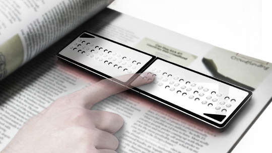 제3회 렉서스 디자인 어워드 최종 입선작에 선정된 정주천 디자이너의 'Braille Reader(점자 판독기)' <한국도요타 제공>